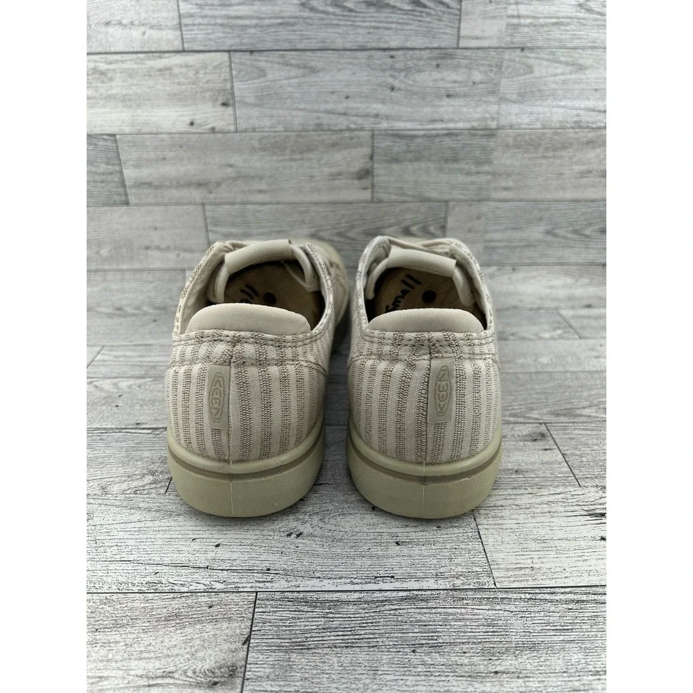 KEEN Women's Casual Striped Canvas Lace Up Sneakers Beige Tan Size 10‎